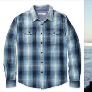 Outerknown Blanket Shirt Heavyweight Flannel Organic Cotton Men’s Small Blue